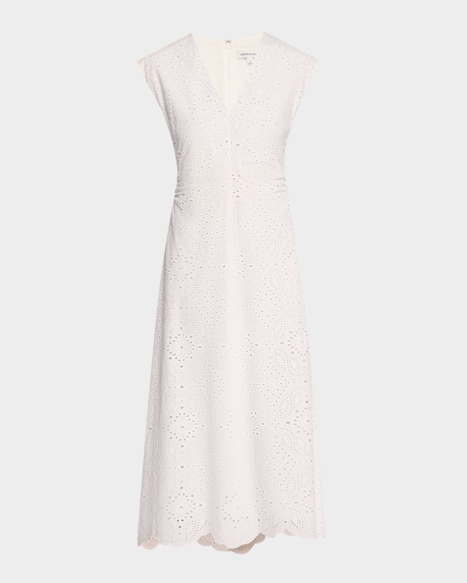 Aven Eyelet A-Line Midi Dress